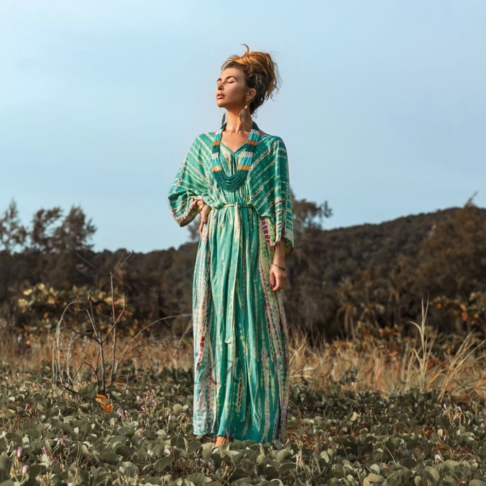Grace Hand Tie Dye Kaftan Caftan Gown Maxi Dress